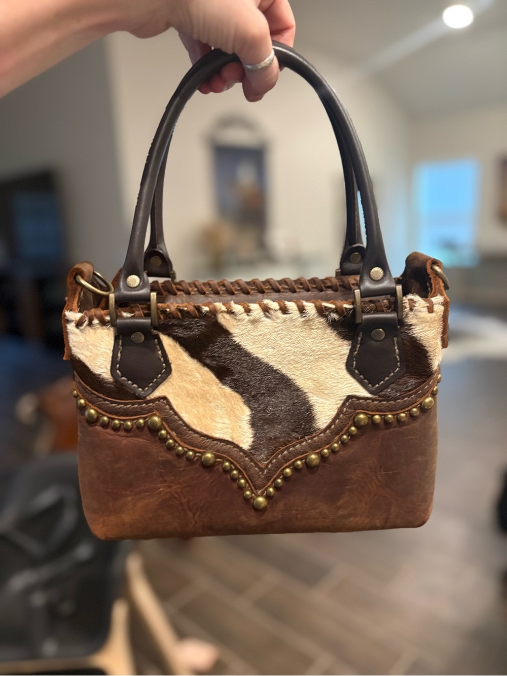 Designer Custom Leather Authentic Zebra Half Pint